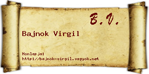 Bajnok Virgil névjegykártya